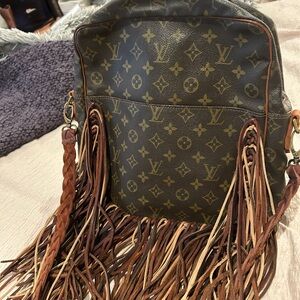 Louis Vuitton Monogram Brown Crossbody Bag with Fringe